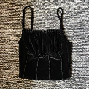 Bustier crop top velvet